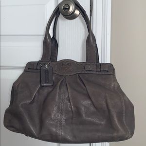 Coach gray leather purse